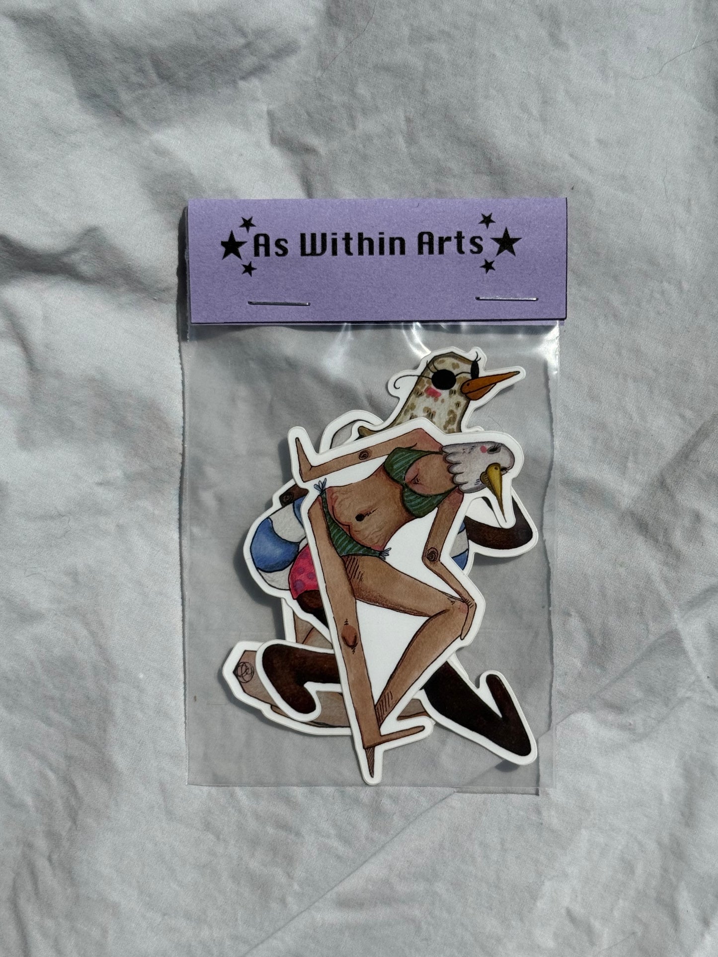 'Sea Gals' sticker three pack