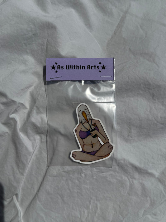 'Purple Sea Gal' vinyl sticker