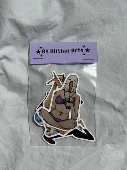 'Sea Gals' sticker three pack
