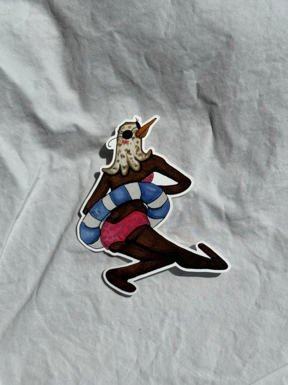 'Pink Sea Gal' vinyl sticker