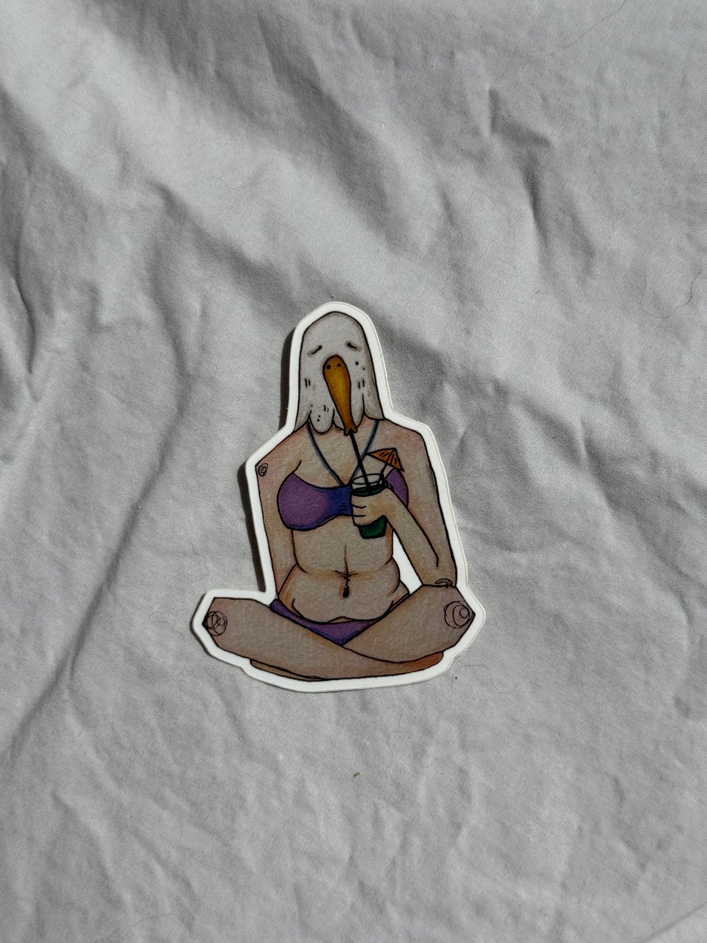'Purple Sea Gal' vinyl sticker