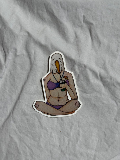 'Purple Sea Gal' vinyl sticker