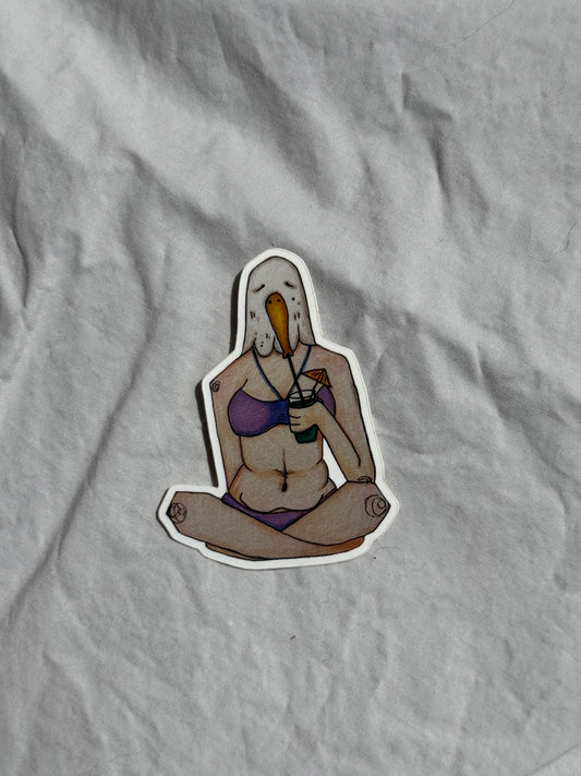 'Purple Sea Gal' vinyl sticker