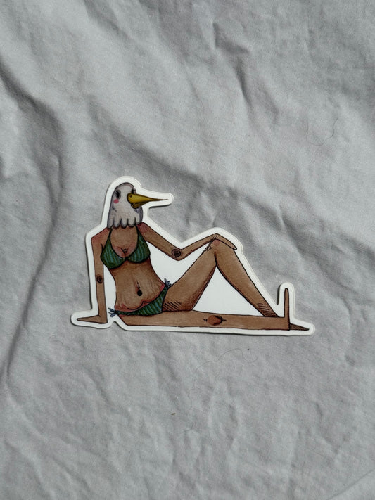 'Green Sea Gal' vinyl sticker